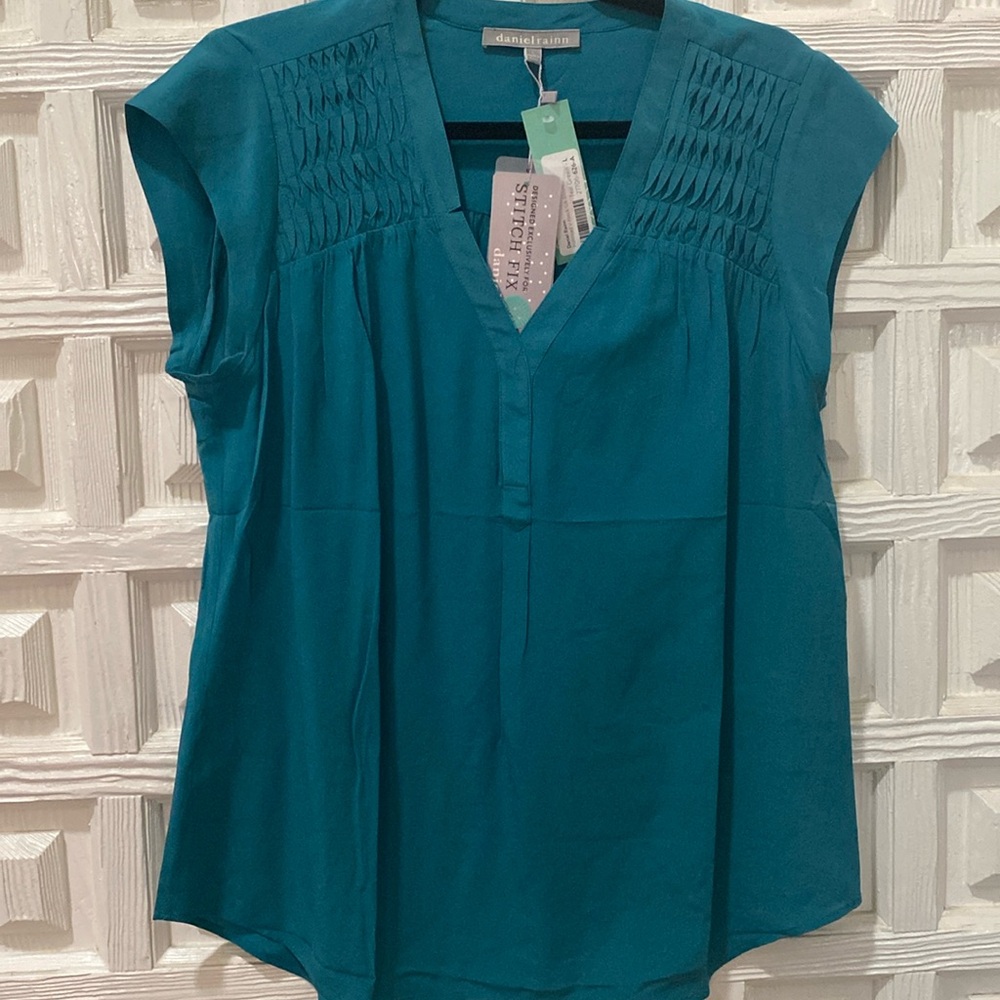 New with Tags. Stitch fix lovely teal green blouse  large L